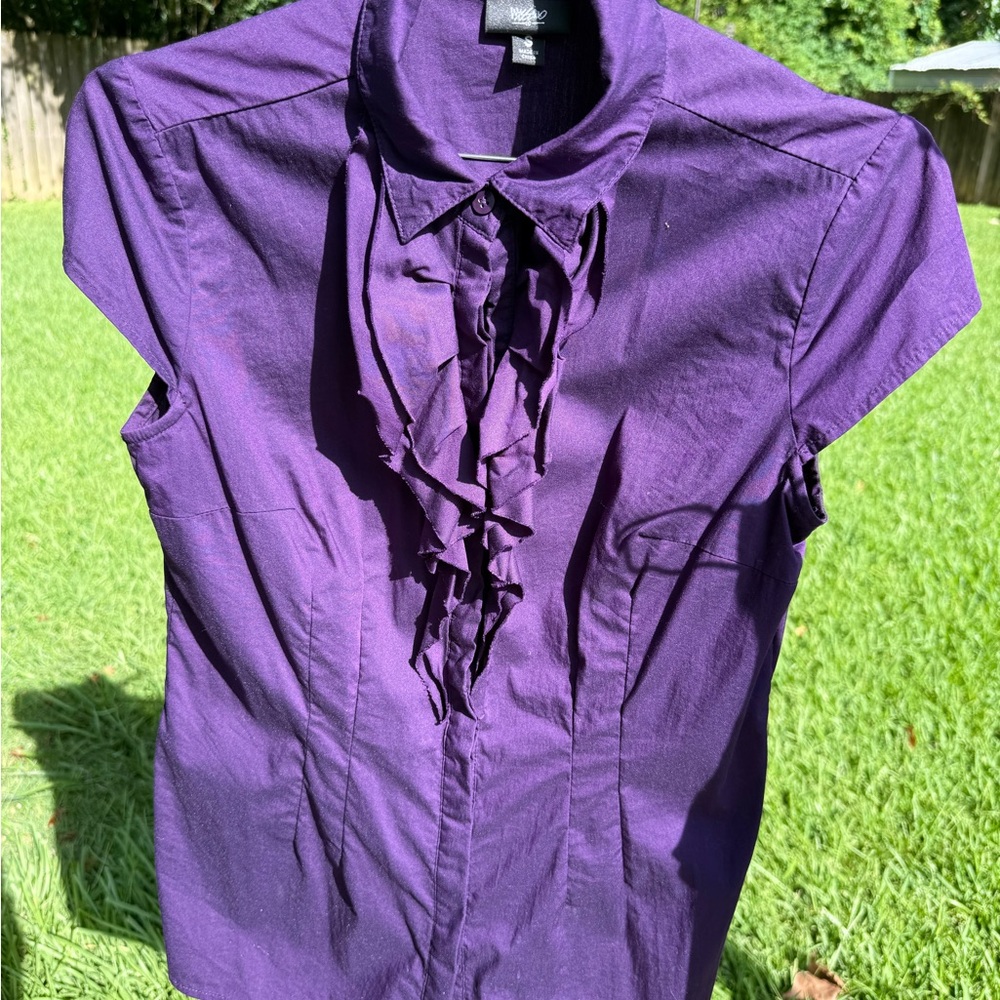 Purple Ruffled Women's Top